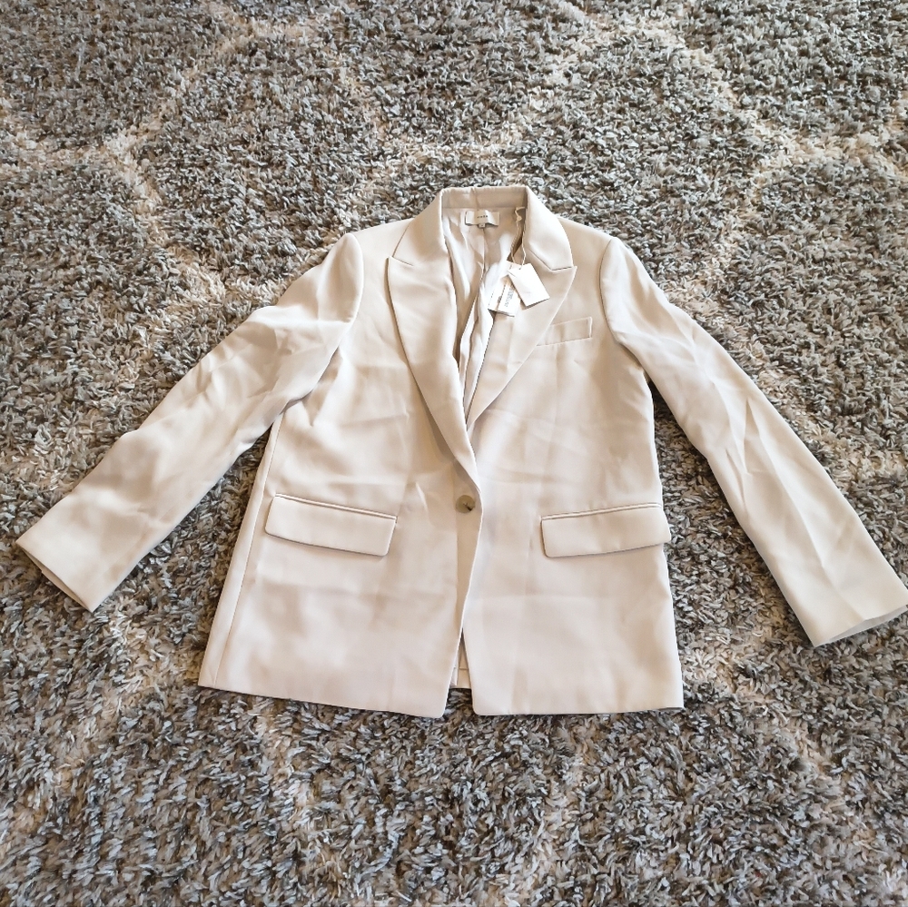 Vince Boyfriend Blazer Oatmeal Basic Jacket - Picture 2 of 5